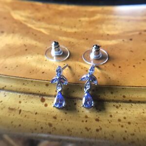 Natural Tanzanite Sterling Silver Dangle Earrings